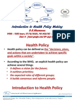 Introduction To Health Policy Making: B.R.Shamanna