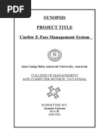 Synopsis Project Title Curfew E-Pass Management System: College of Management and Computer Sicnece, Yavatmal