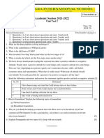 Academic Session 2021-2022: Unit Test 2