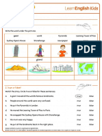 Short Stories Pyramids in Paris Worksheet