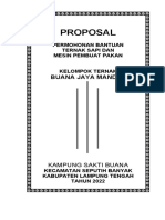 Proposal Permohonan Bantuan Ternak Sapi Tani Makmur