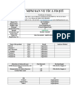 MFM San Ve Tic - Ltd.Şti: Certificate of Analysis