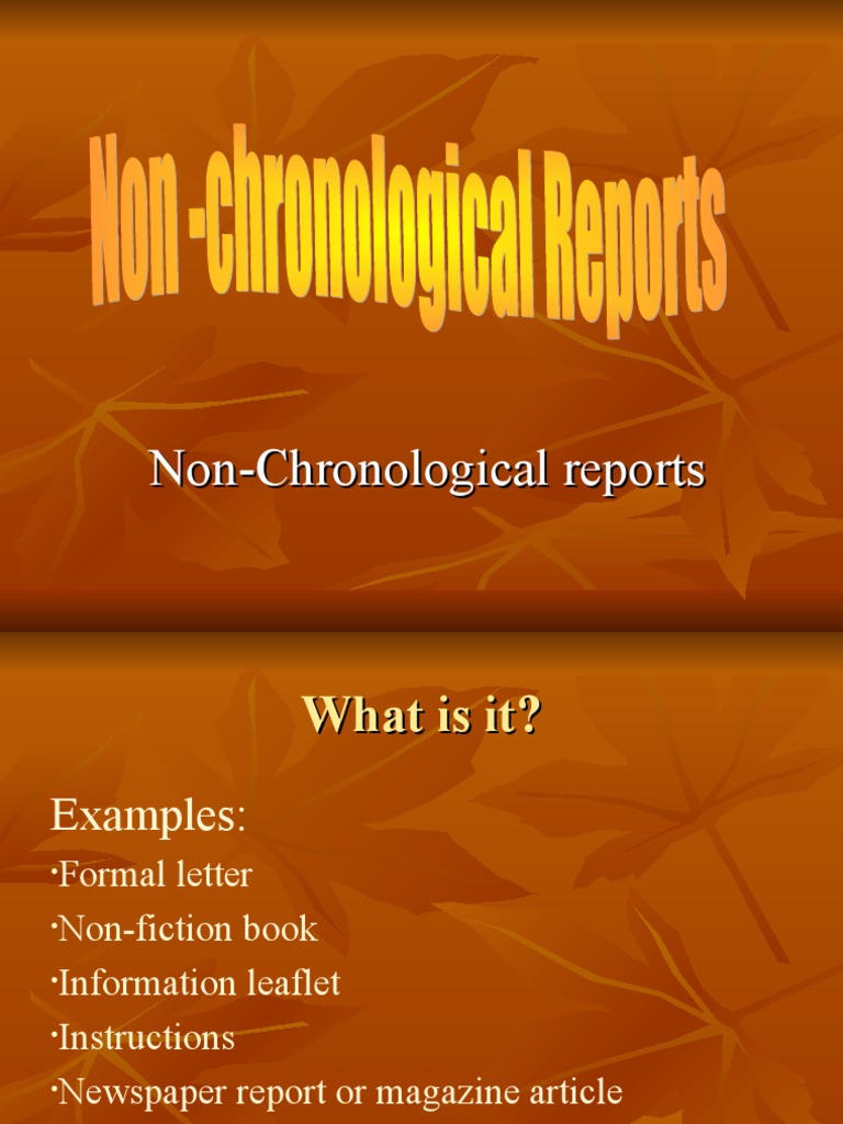 Non Chron Report Features | PDF