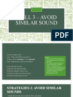 Skill 3 - Avoid Similar Sound