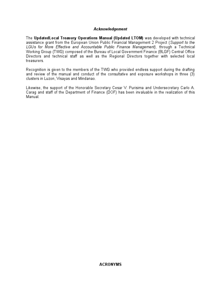 Local Treasury Manual 3 PDF Banks Economies