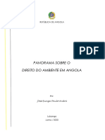 Panorama Sobre o Direito Do Ambiente Em Angola