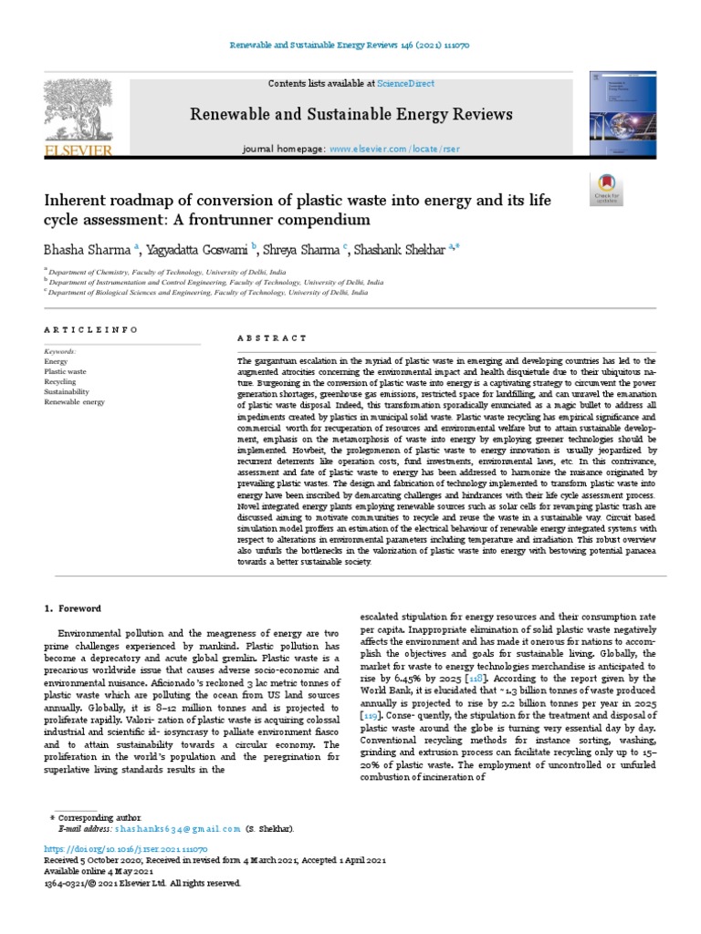 Renewable and Sustainable Energy Reviews | PDF | Gasification | Pyrolysis