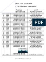 Jadwal Tajil