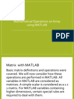 Mathematical Operations On Array Using MATLAB