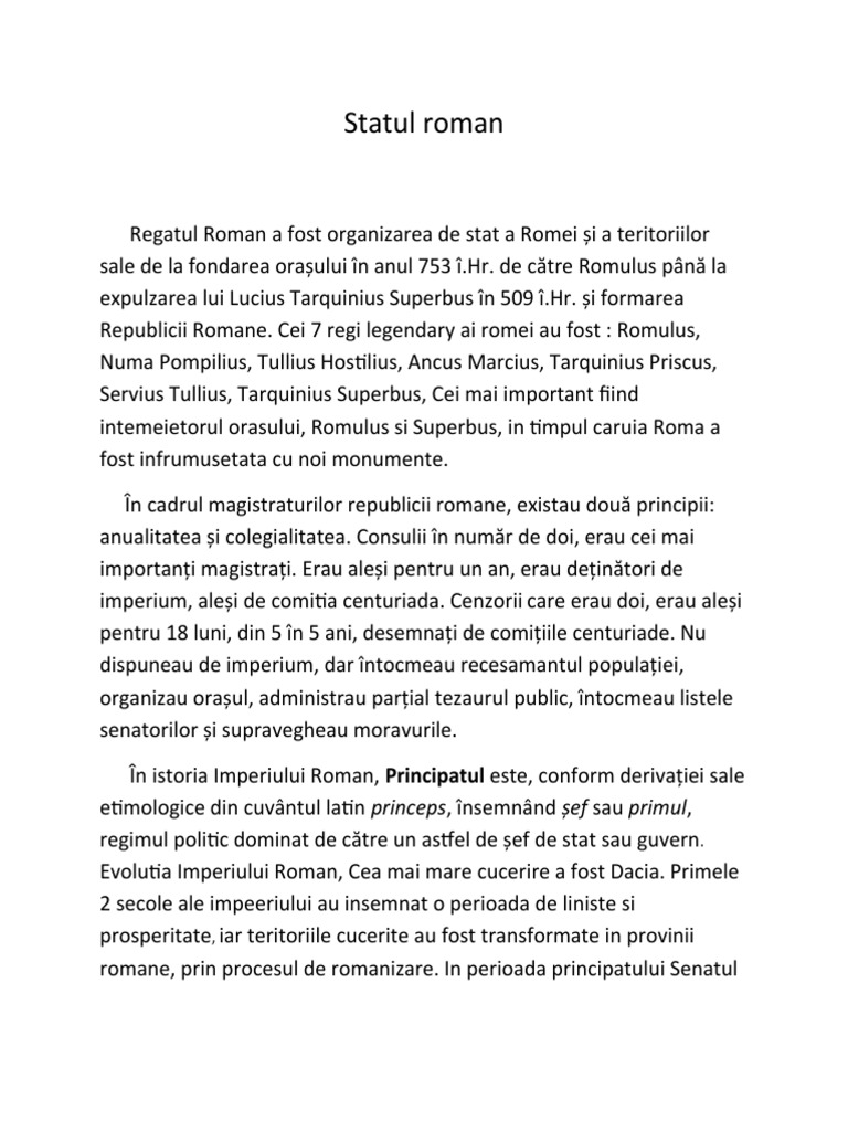 Statul Roman | PDF