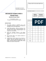 Integrated Science Paper 1 (Sample Paper) : Question-Answer Book