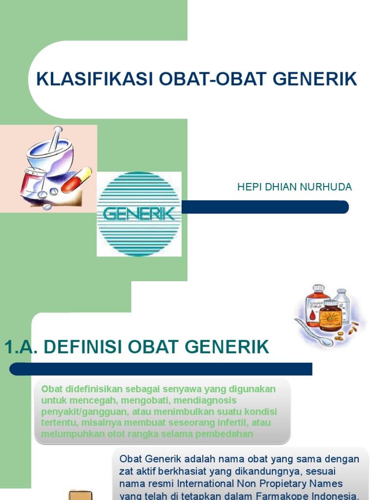 Klasifikasi Obat Obat Generik | PDF