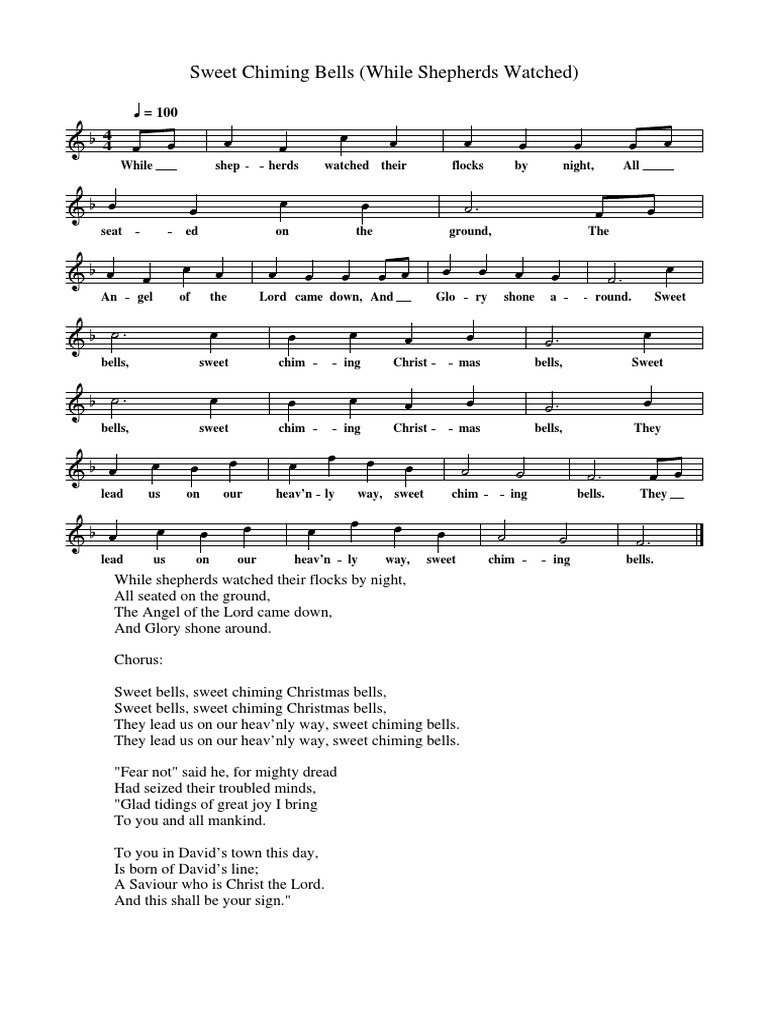 Sweet Chiming Bells (While Shepherds Watched) PDF