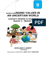 ENG9 - Q2 - Mod2-Unchanging Values in An Uncertain World