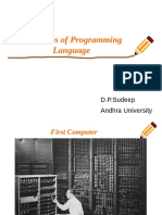 Principles of Programming Language: D.P.Sudeep Andhra University