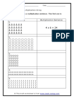 Determine The Multiplication Array: Name - Date