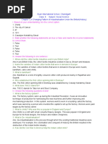 L6 Changing Pattern of Industrialisation Under The British