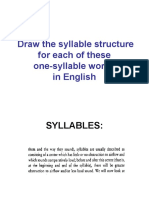 Draw The Syllable Structure For Each of These One-Syllable Words in English