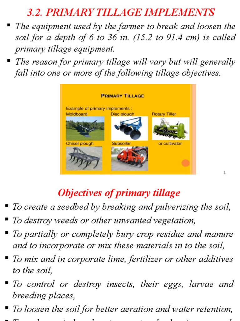 Primary Tillage Implements | PDF | Plough | Tillage