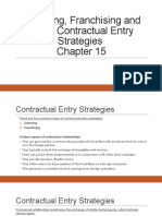 Licensing, Franchising and Other Contractual Entry Strategies - Chapter 15