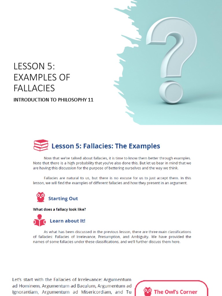 Common Fallacies in Philosophy | PDF