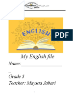 My English File: Name: - Grade 5 Teacher: Maysaa Jabari