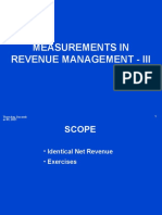 Measurements in Revenue Management - Iii: Thursday, Decemb Er 09, 2021 1