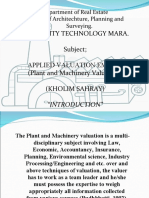 University Technology Mara. Subject Applied Valuation Emt 651 (Plant and Machinery Valuation) (Kholim Sahray)