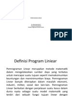Pemrograman Linear - PPTX Manajemen Operasi