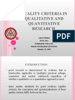 Quality in Qualitative and Quantitative in Research