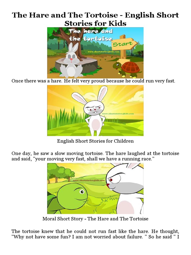 The Hare and The Tortoise - English Short Stories For Kids | PDF