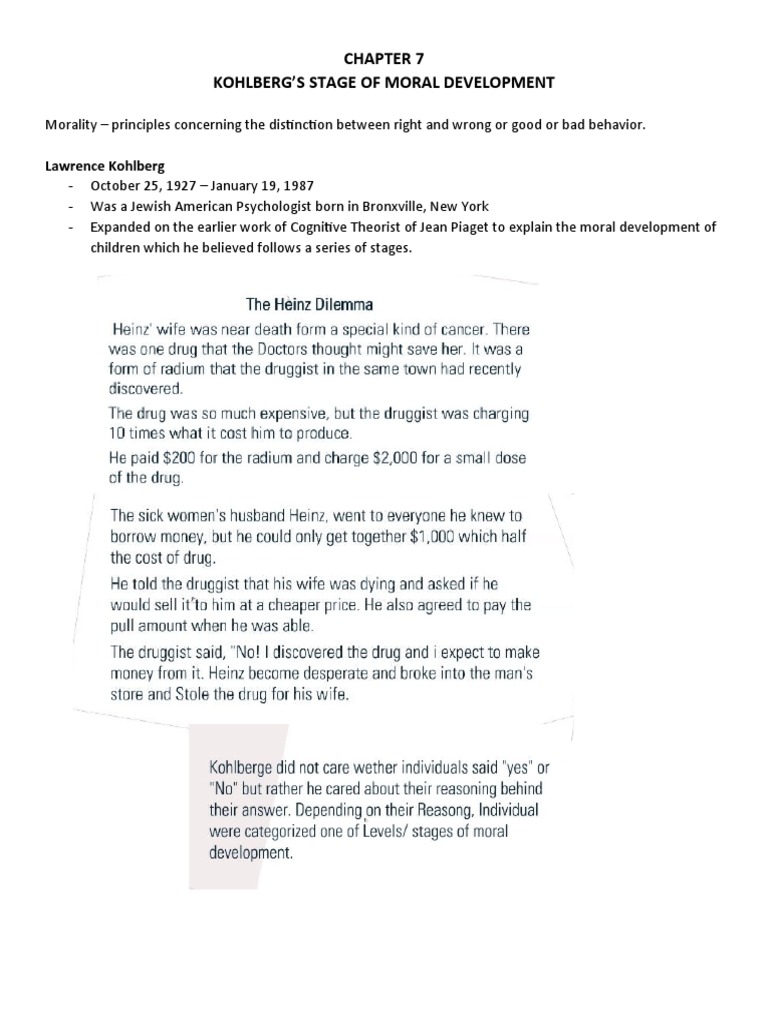 Kohlberg's Stages of Moral Development | PDF | Self-Improvement ...