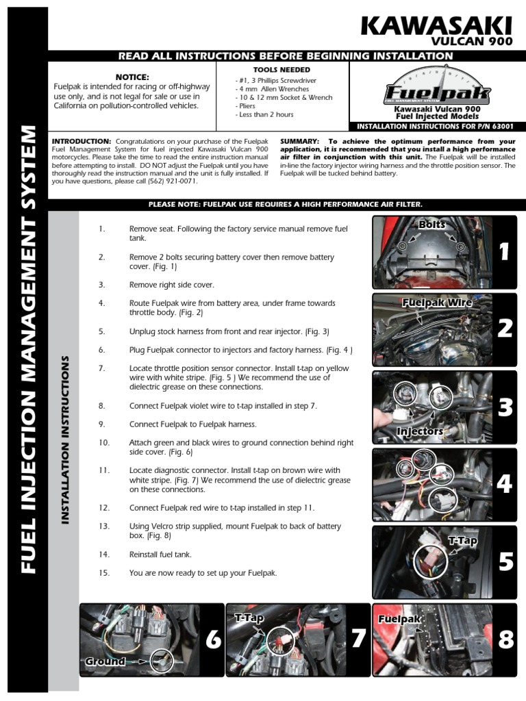 Installation Instructions for Fuel Injection Management System on