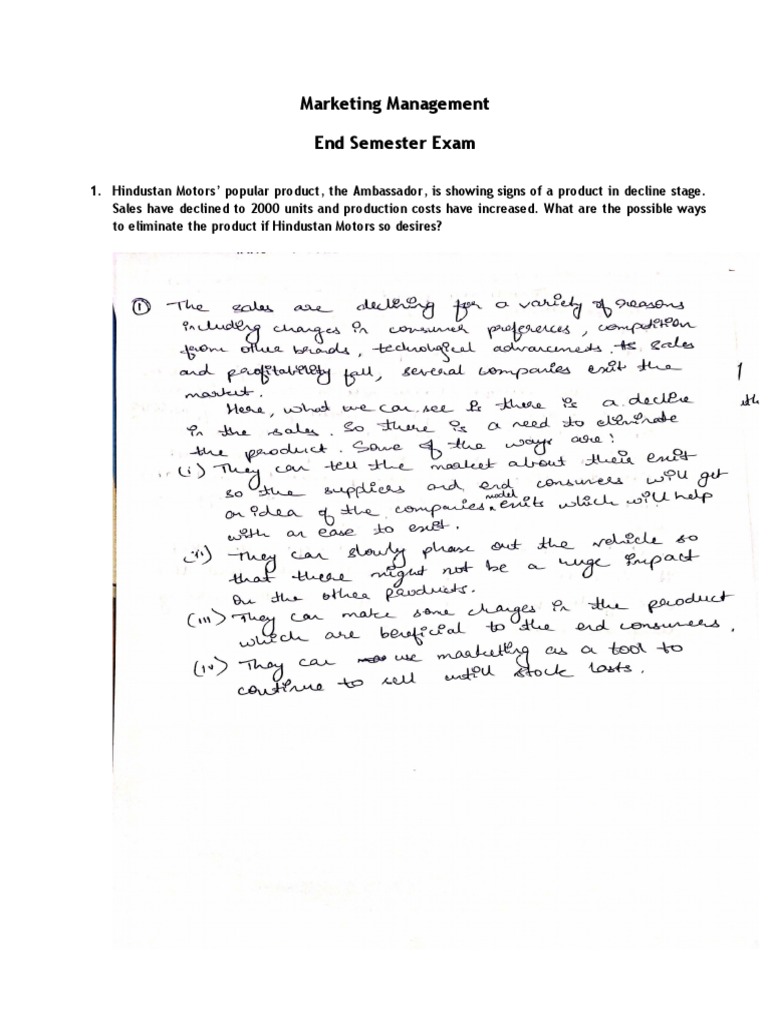Marketing Management Exam Questions | PDF | Business