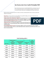 500 Common Verbs Forms List A To Z With Printable PDF0