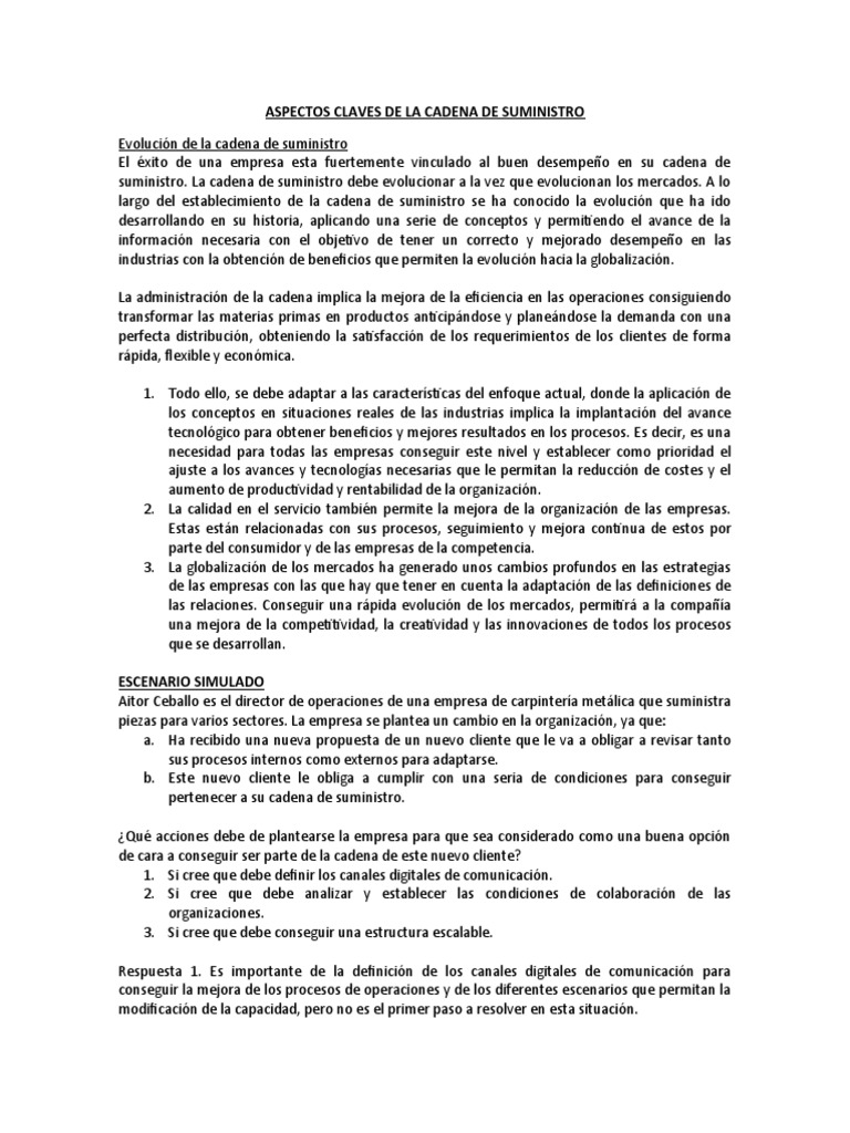 Claves para Optimizar la Cadena de Suministro | PDF | Mercado (economía ...