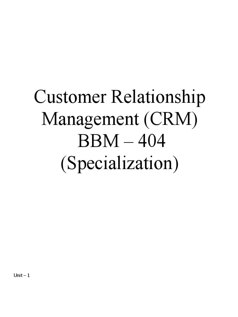 CRM Final Notes | PDF | Customer Relationship Management | Sales