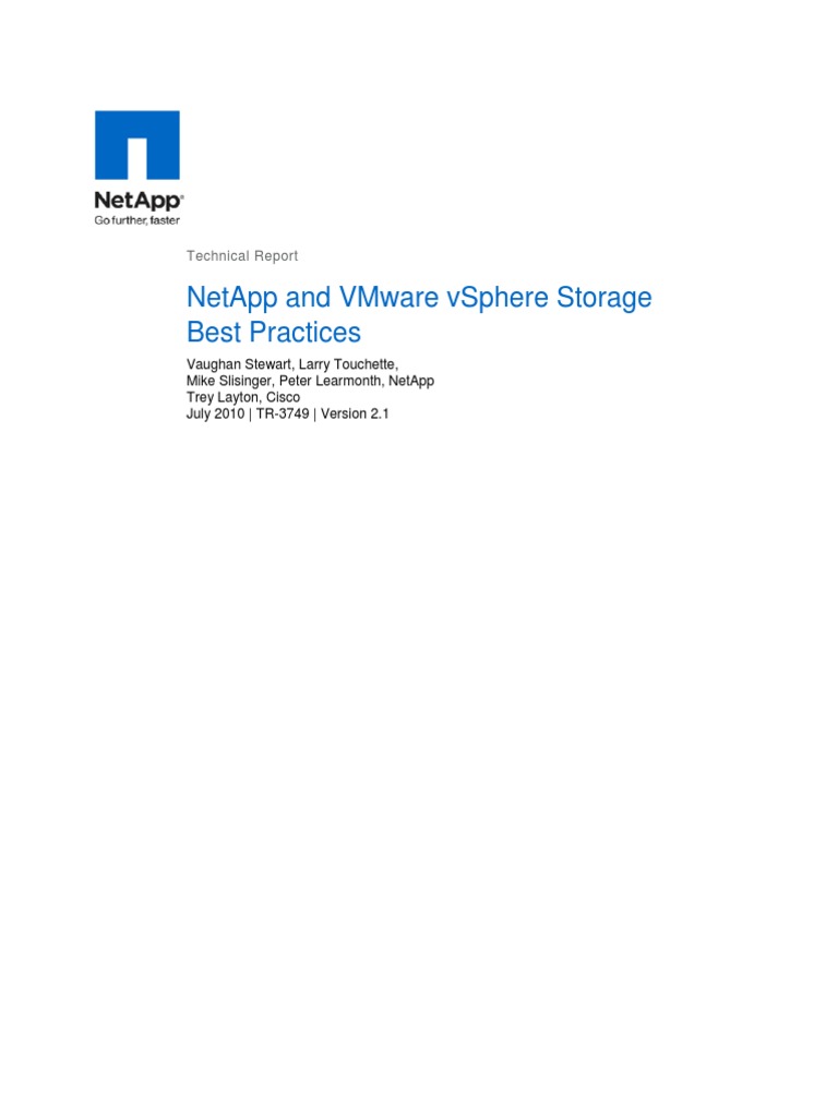 TR 3749 Netapp Vsphere Best Practice | PDF | Virtual Machine | Computer ...