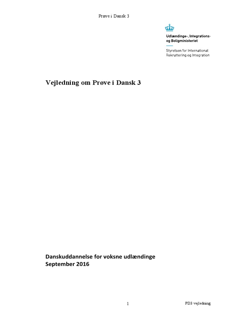 Vejledning Om Proeve I Dansk 3 | PDF
