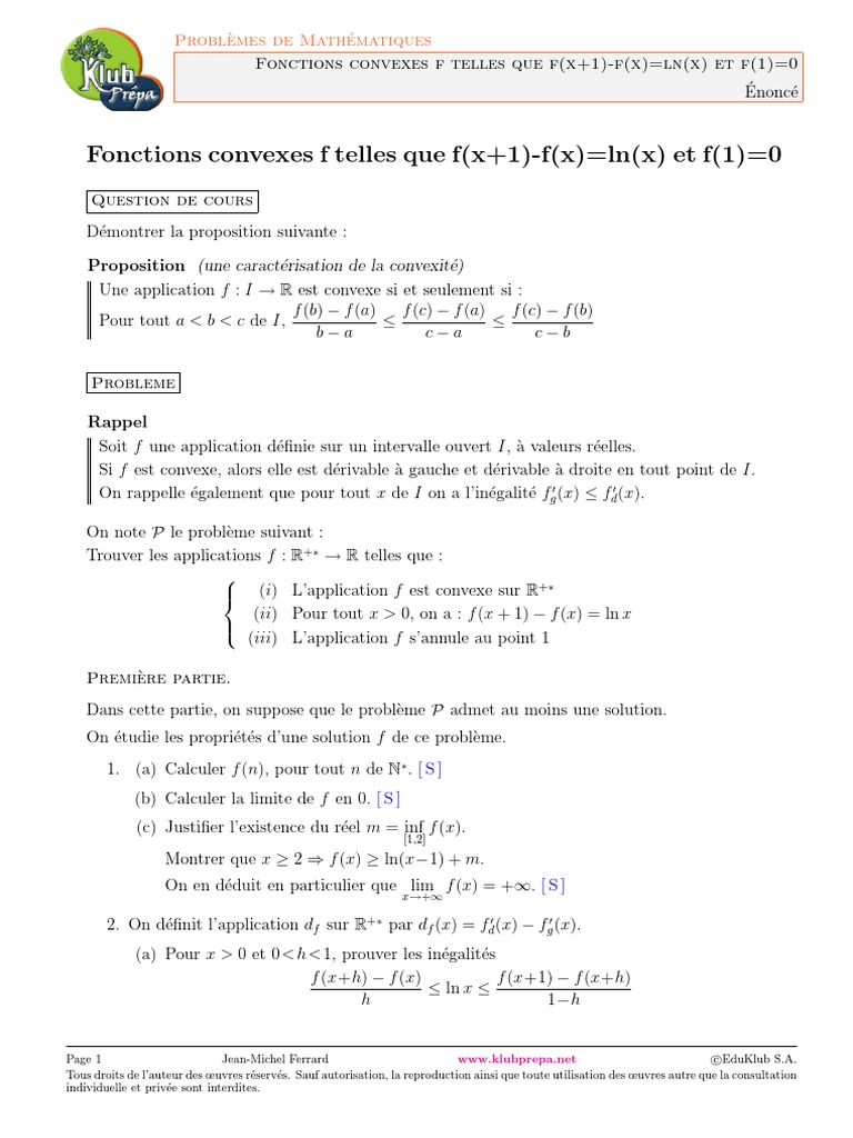 Convexité PDF Inégalité (mathématiques) Fonctionnalités et — free download