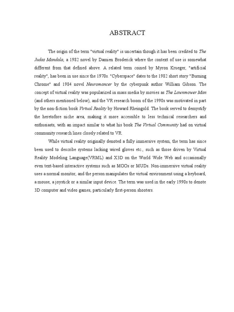 History and Evolution of Virtual Reality | PDF | Young Adult