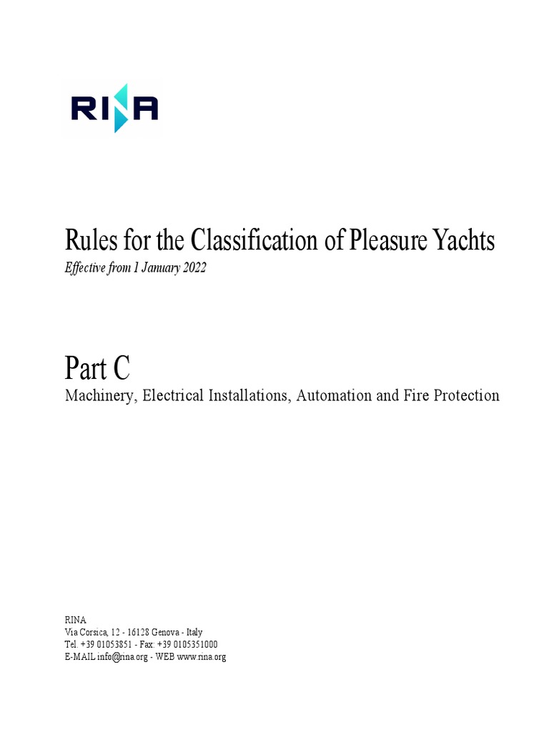 RES6 Rules For Pleasure Yachts 2022 - Part C | PDF | Pipe