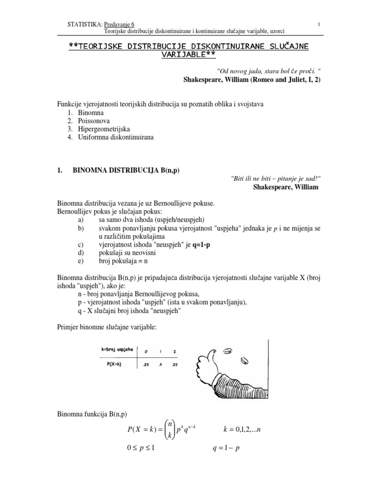 Predavanje6 - Teorijske Distribucije | PDF