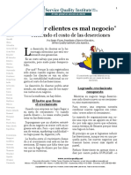 Perder Clientes Es Mal Negocio: Midiendo El Costo de Las Deserciones.