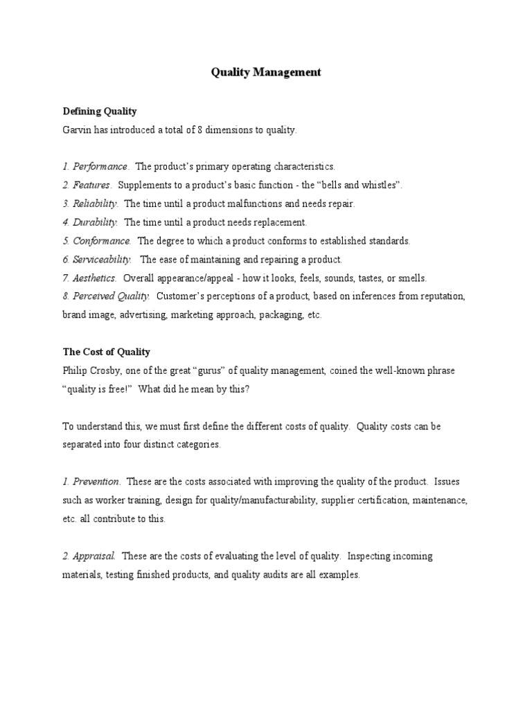 13 Quality Management Lecture Note | PDF | Iso 9000 | Business