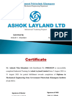 Industial Training - Ashok Layland LTD