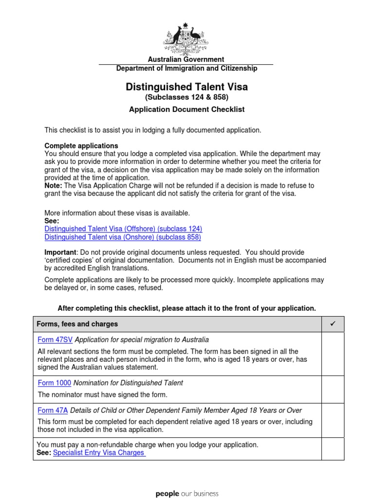 124 858 Application Checklist | PDF | Birth Certificate | Identity Document