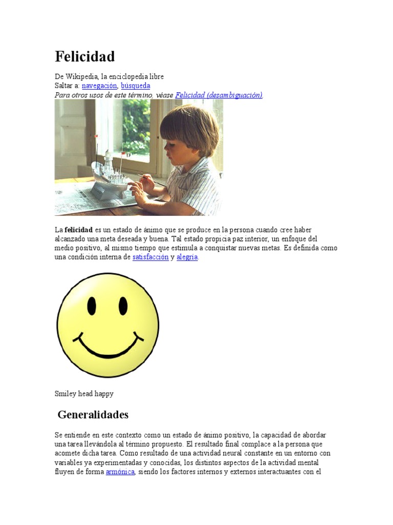 Concepto y Filosofía de la Felicidad | PDF | Felicidad | Metafísica de ...