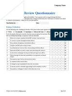 Peer Review Questionnaire: Ratings Definition