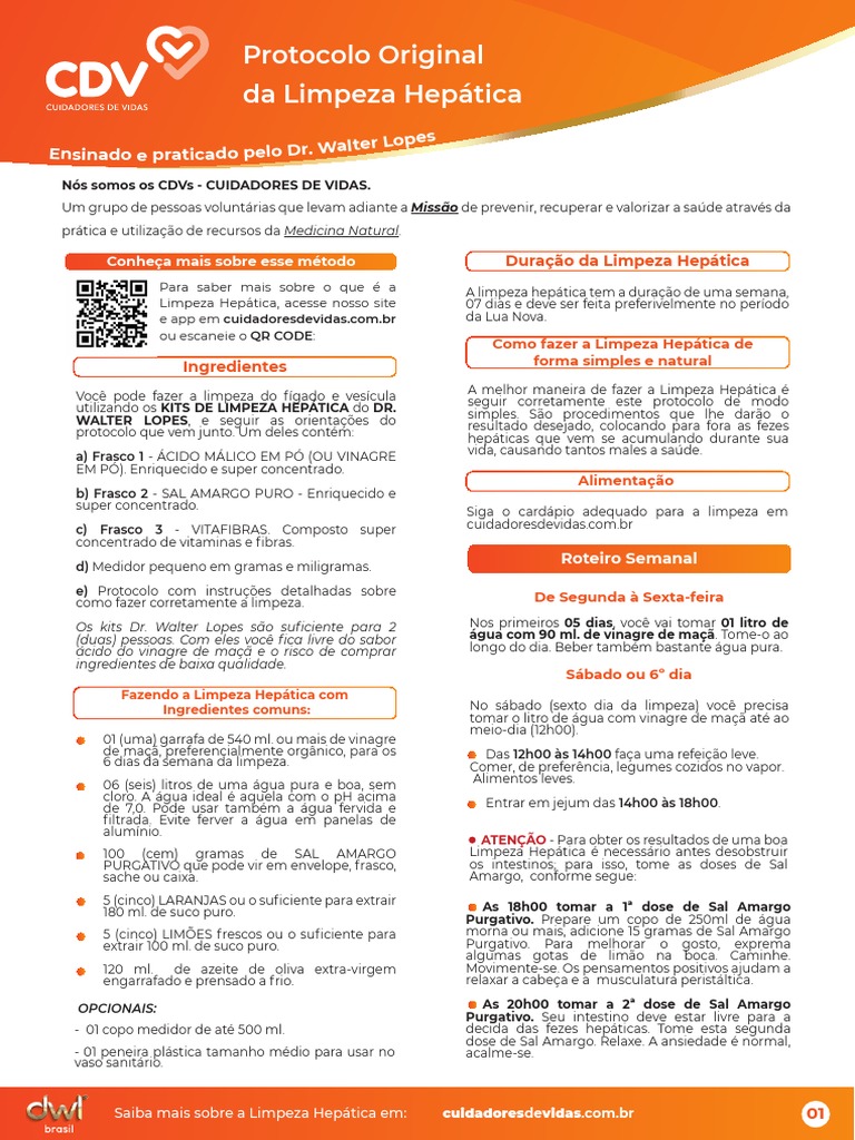 Protocolo Original de Limpeza Hepática | PDF | Fígado | Limão